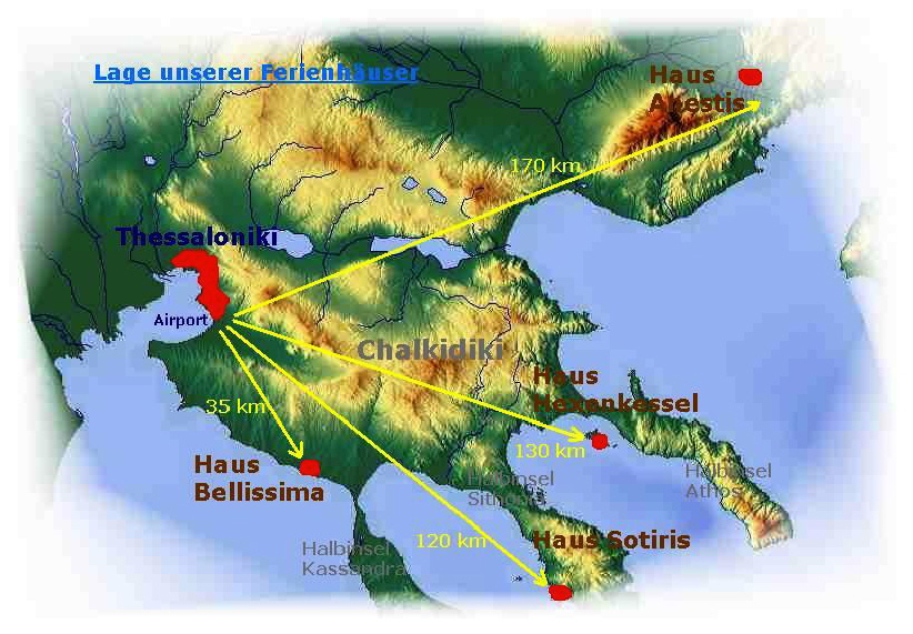 Unserer Ferienhäuser sind nach 2 Stunden Fahrzeit immer erreicht.
